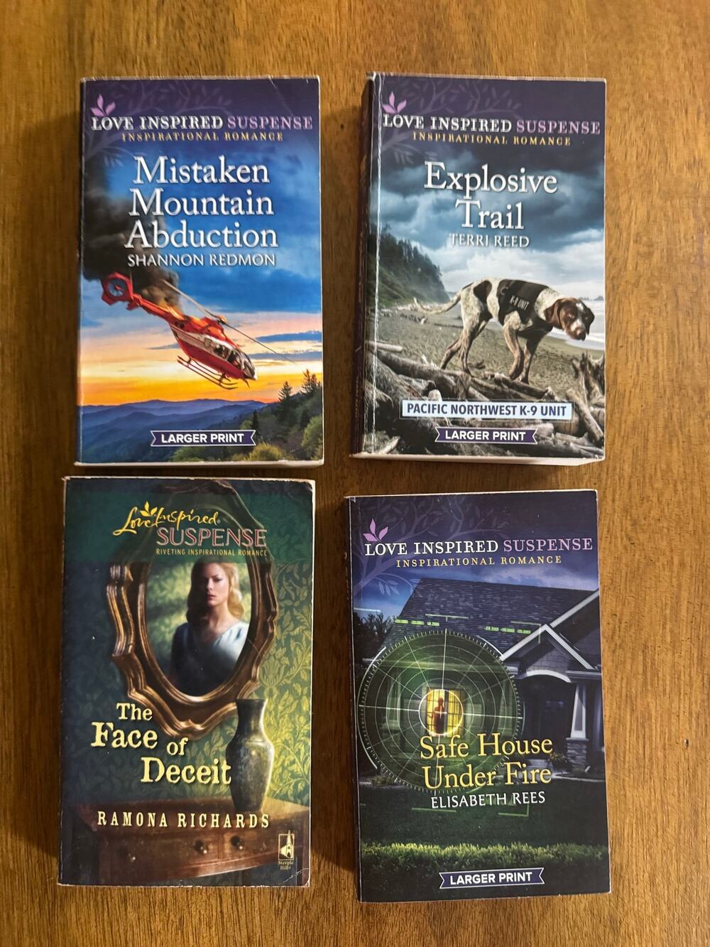 Love Inspired Suspense Paperback Lot 4 Christian Romance Mystery Large Print